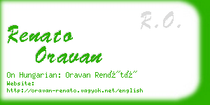 renato oravan business card